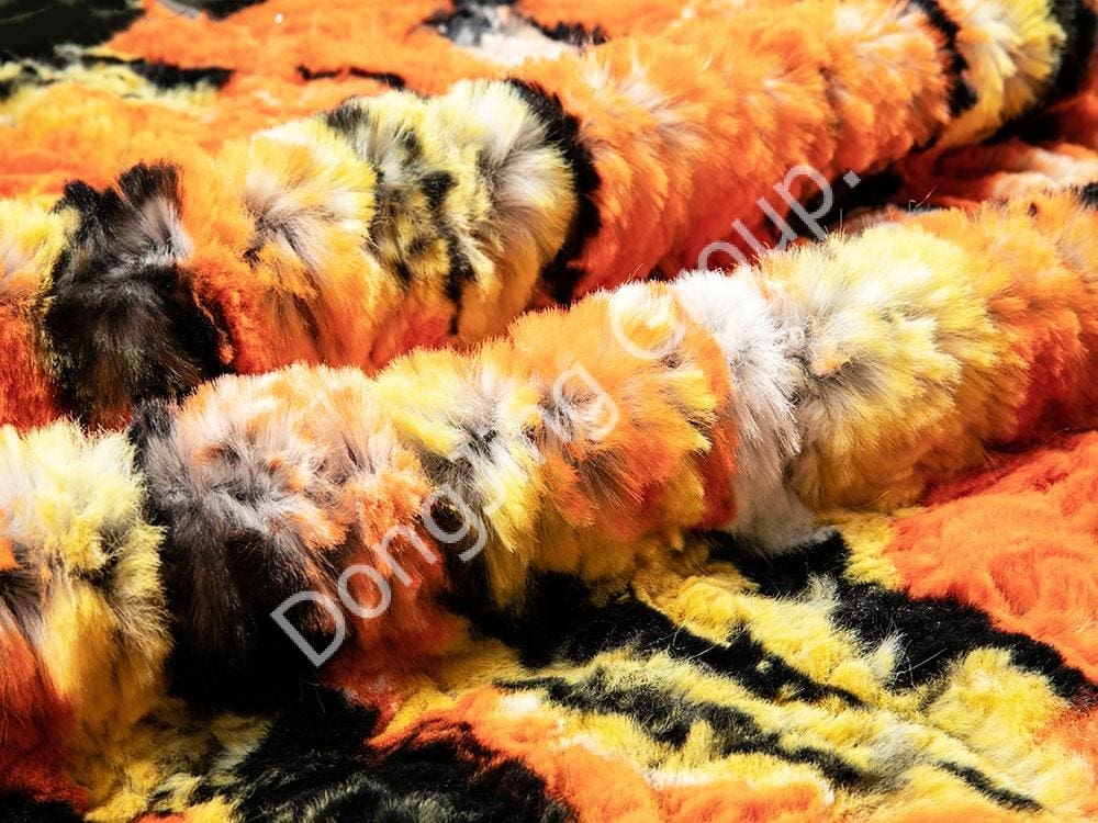 7KT0362-شعر أرنب مطبوع faux fur fabric