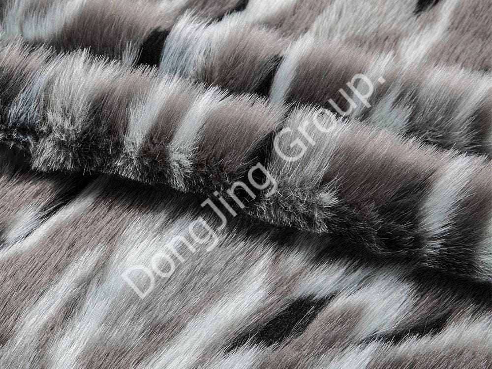 8W1856-أسود أزرق رمادي الثعلب الناعم الجاكار ثلاثة ألوان faux fur fabric