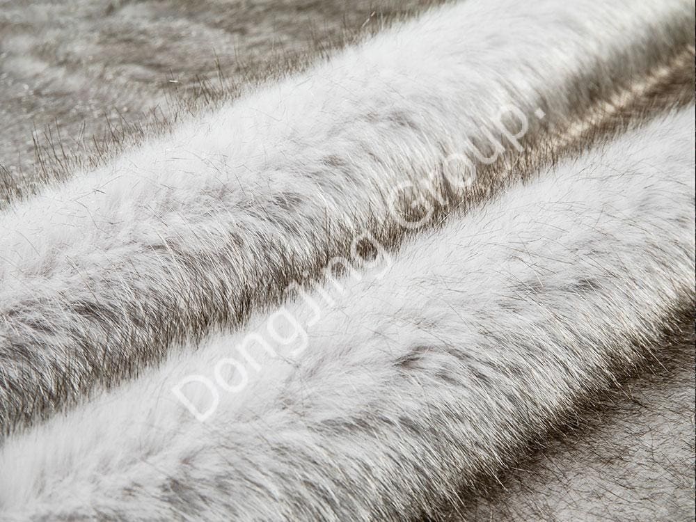 9HG0091- فرو ثعلب قهوة مصبوغ باللون الأبيض الفاتح faux fur fabric