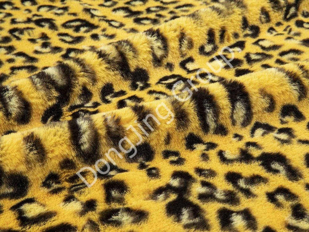 9KT0165-كاكي ليوبارد faux fur fabric