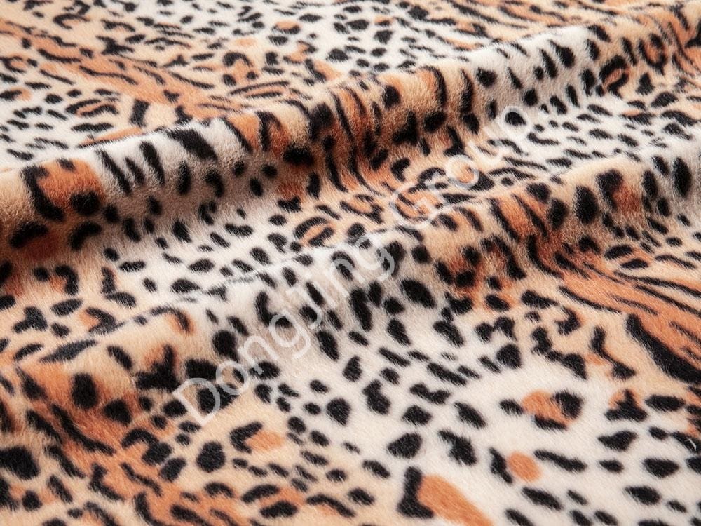 9KT0303-الوردي النمس طباعة ليوبارد طباعة faux fur fabric