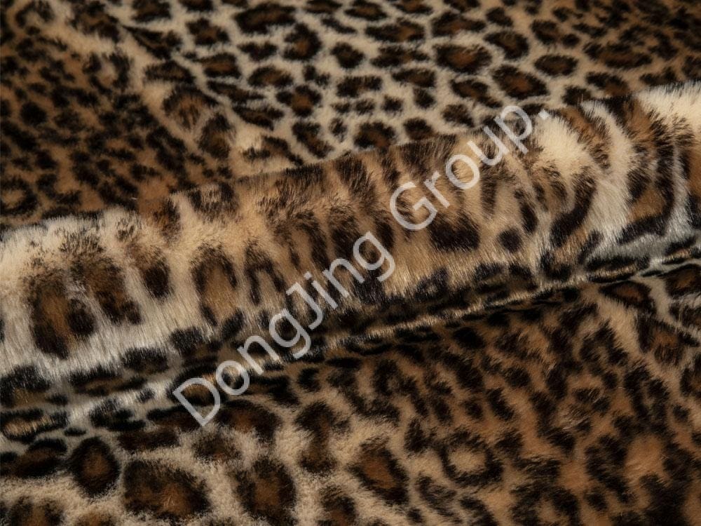 9P2009-Rice طباعة مزدوجة مجموعة من طباعة ليوبارد faux fur fabric