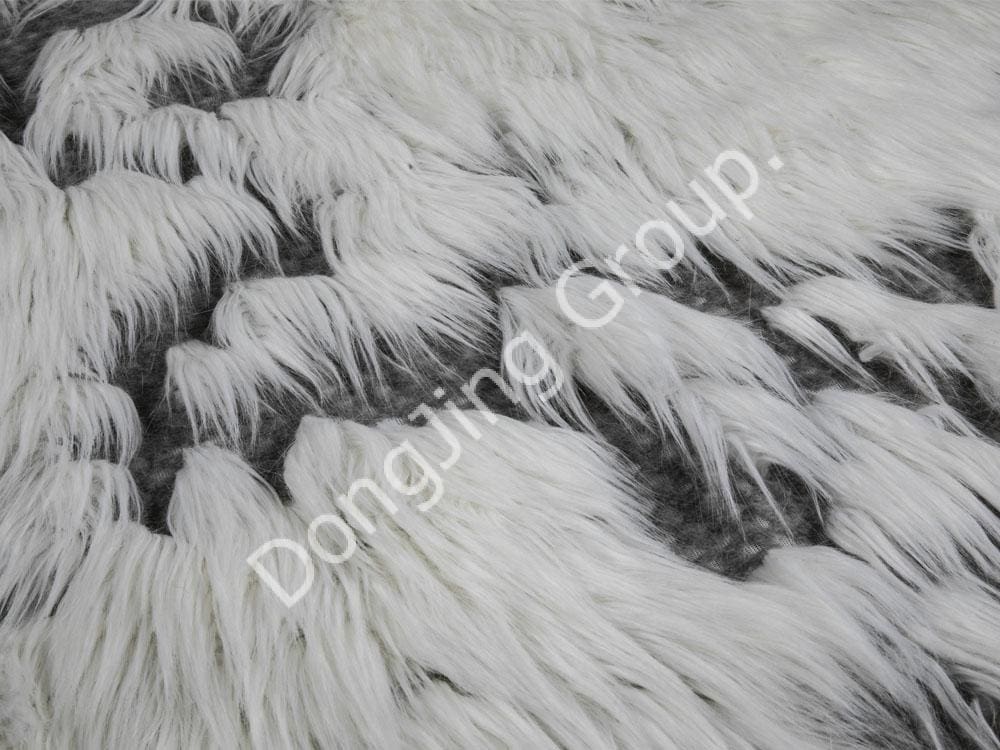 9W0925-White شد ثعلب رمادي ضد تجعيد الشعر faux fur fabric