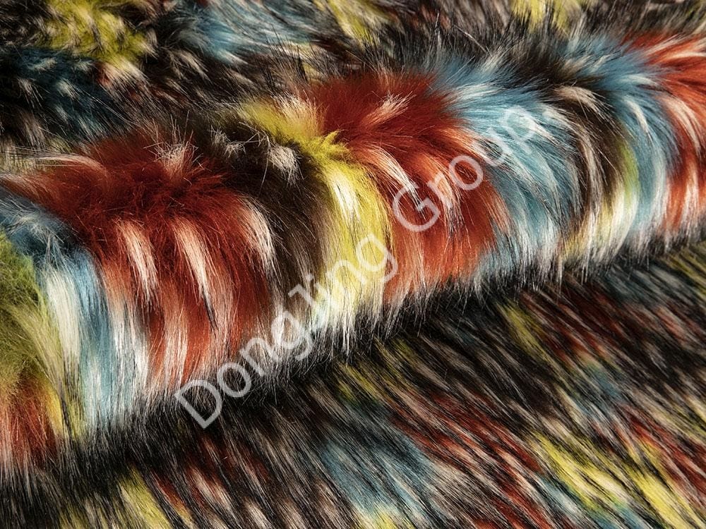 9W0926-Mitica زلابية مشعر من الجاكار الأخضر بخمسة ألوان faux fur fabric