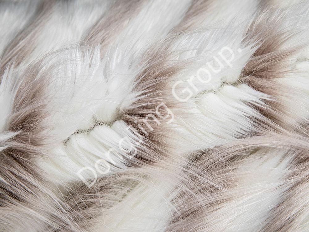 9W1151-Tricolor الجاكار وولف شعر الكلب أجوف faux fur fabric